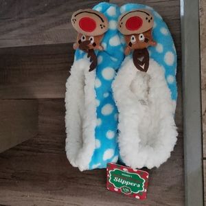 Holiday reindeer slippers